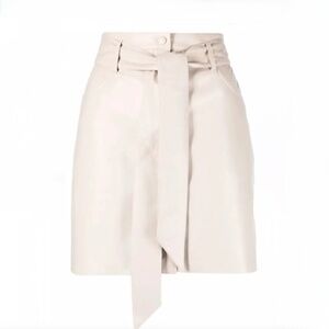 Nanushka beige Meda Vegan Leather Miniskirt Sz XS New With Tags